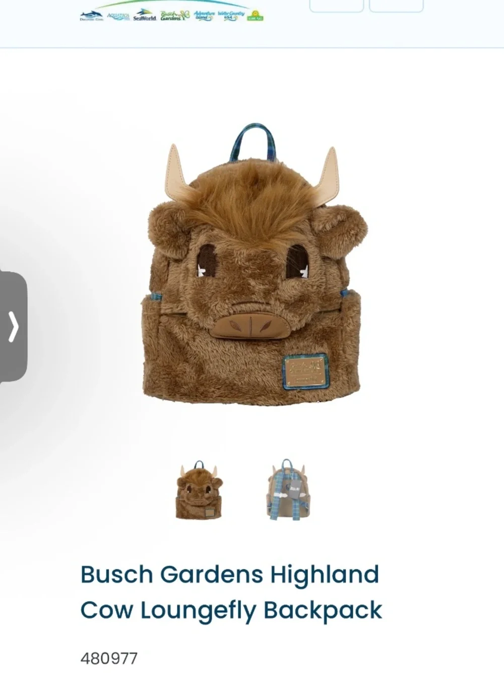 High land Cow Loungefly NWT